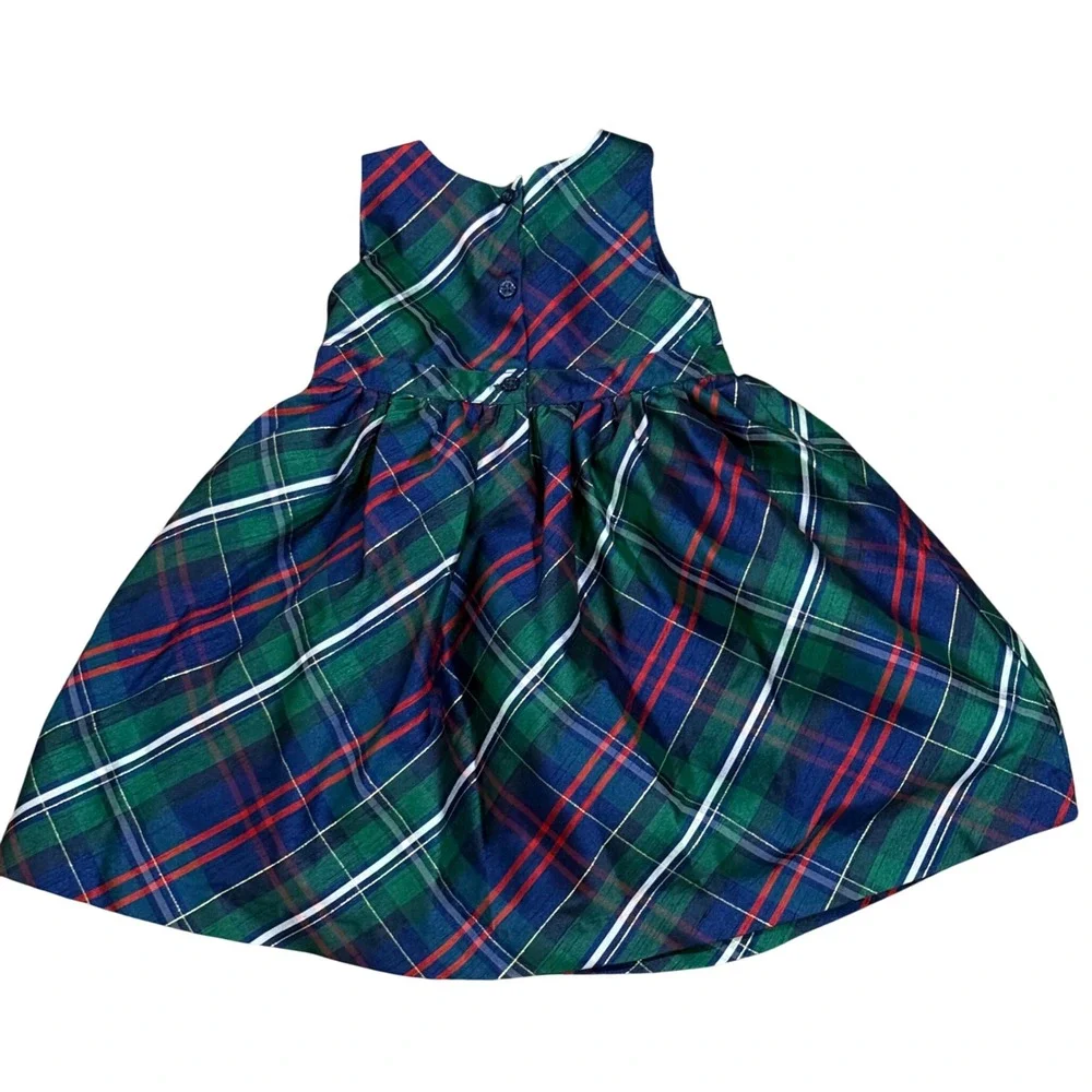 Gymboree Plaid Holiday Dress Girl's 3T Sleeveless Bow‎ Christmas Party